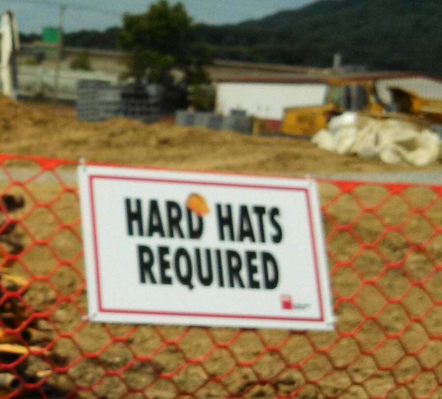 hard hats sign